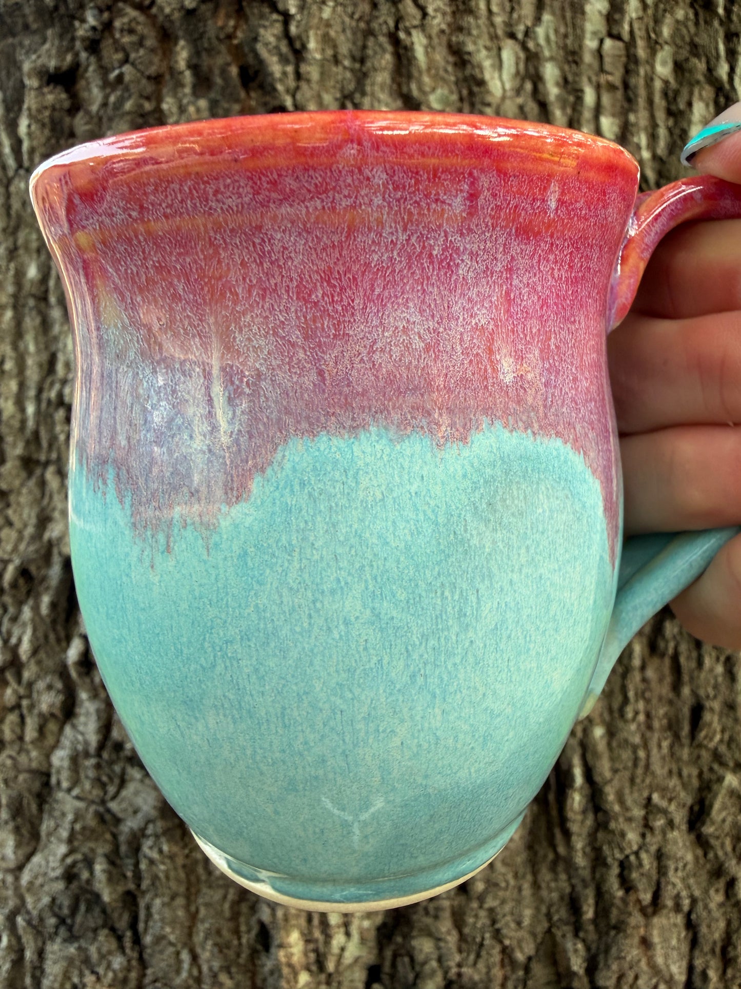 Pink and aqua mug
